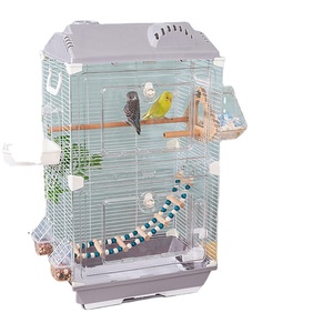 Sıcak satış Modern kolay temiz lüks <span class=keywords><strong>2</strong></span> katmanlar büyük kapasiteli akrilik taşınabilir papağan kuş kafesi ile çok aksesuarları - Product Image 5