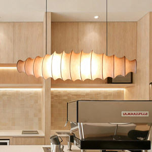 Japanese Wabi Sabi Style Long Pendant <b>Light</b> Led E27 Six Head Chandelier For <b>Dining</b> Room Island Bar Coffee Shop Milk Tea Shop - Product Image 4