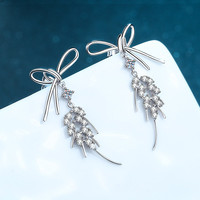 925 joyería de plata esterlina Pass Diamond Test Vvs Moissanite pendientes de aro de lujo 1.04CT borla pendientes de moda para mujeres