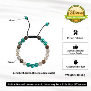 RINNTIN GMB92 Bijoux en <span class=keywords><strong>pierre</strong></span> naturelle <span class=keywords><strong>de</strong></span> haute qualité, vente en gros, bracelet <span class=keywords><strong>de</strong></span> guérison en <span class=keywords><strong>pierre</strong></span> œil <span class=keywords><strong>de</strong></span> tigre et perles <span class=keywords><strong>de</strong></span> <span class=keywords><strong>turquoise</strong></span> pour femmes et hommes - Product Image 3