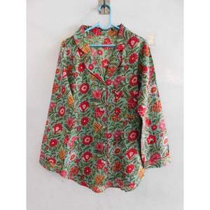 Floral Pajama Set 100% Cotton Long Sleeve Shirt and <b>Pants</b> Lightweight Breathable Summer Sleepwear Nightwear Loungewear - Product Image 3