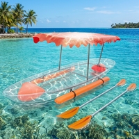 Auvent de toit transparent pour kayak PC, transparent pour 2 personnes, pour canoë, kayak, bateau, kayak double transparent avec pare-soleil