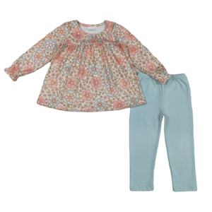 Conjuntos de Ropa Casual para Niñas con Estampado Floral de RTS Boutique, Camisa Túnica y Leggings, Conjuntos de 2 Piezas, 95% Algodón, 5% Elastano, Transpirable - Product Image 1