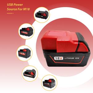 תחליף לסוללה M-18 עם מתאם מטען USB עבור מילווקי 18V מתאם לכלי עבודה חשמליים מתאם מטען סוללות - Product Image 6