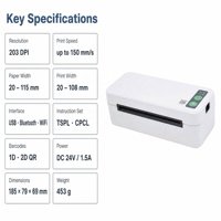 Imprimante d'étiquettes thermiques DP110UBT-28 4 pouces, imprimante portable sans fil BT 4x6 pour bordereaux d'expédition, interface USB, en stock