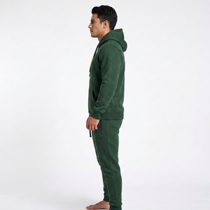 Survêtement unisexe 2 pièces en polaire respirant à capuche, taille élastique, manches longues, pour l'hiver, athlétique, jogging, décontracté, sport - Product Image 5