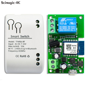 Mô-đun điều khiển đèn, cửa nhà thông minh Tuya WIFI, không dây AC DC 7-32V, điều khiển từ xa RF433 - Product Image 1