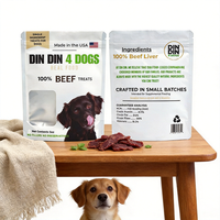 Emballage personnalisé pour friandises pour animaux de compagnie, sachet refermable avec fenêtre transparente, pour friandises pour chiens au bœuf à ingrédient unique
