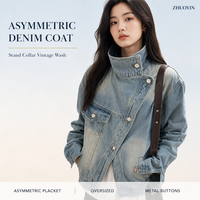 Veste en jean décontractée pour femme, collection hiver, ornée de perles et strass, coupe ample, grande taille, avec boutons décoratifs, imperméable – Offre spéciale