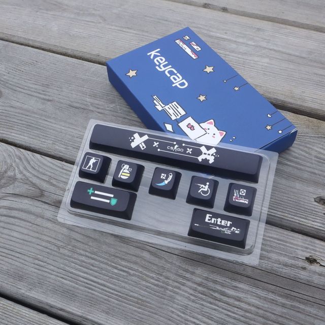 HZGAMER 8 Keys Custom PBT Keycaps, MDA CHERRY Profile Keycaps Gift Keycaps