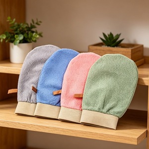 Bath <b>scrub</b> gloves, powerful exfoliating and scrubbing gloves for home use, double-sided, for men and women, coarse-grained bath - Product Image 4