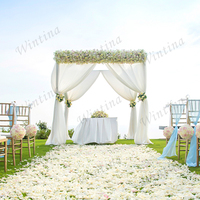 Kits de draperie en métal bon marché, en aluminium de haute qualité, télescopiques, droits, pour la décoration de fond de mariage, arche de mariage