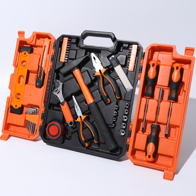 Professional Household Tool Set 58PCS Hardware Repair Kit Multimeter Essential Electrical Tools Hand Operated Tool Box Included