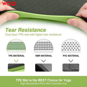 Tapis de yoga Woqi 6 mm d'épaisseur, en EVA, rectangulaire, vert herbe, avec sangle de transport, pour le fitness et le remodelage corporel - Product Image 5