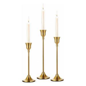 Lot de 3 chandeliers décoratifs modernes en laiton doré, style vintage, pour centres de table de mariage - Product Image 2