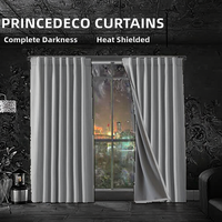Ensemble de rideaux occultants 100 % style classique pour chambre à coucher, 2 panneaux, isolants thermiques, occultants, à languettes arrière, passe-tringe, lavables en machine