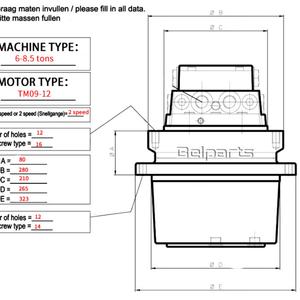 Pièces d'excavatrice Belparts, moteur de translation, ensemble de transmission finale pour TM09 SY75 SY75-8 E307 E308 E70B DX75 - Product Image 5