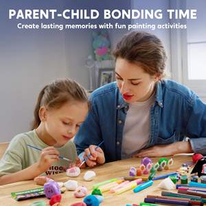 <span class=keywords><strong>Kit</strong></span> de <span class=keywords><strong>peinture</strong></span> <span class=keywords><strong>sur</strong></span> pierres MindPal pour enfants, 14 galets à peindre - <span class=keywords><strong>Kit</strong></span> de pierres qui brillent dans le noir - Arts et artisanat pour enfants de 6 à 12 ans - Product Image 5