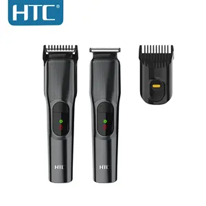 HTC AT-519 Rounded Combs Hair Trimmer Black Lithium Battery Trims Evenly Hair Clipper Trimmer