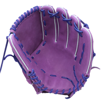 Gants de baseball brodés gratuits, couleur violette, en cuir de kip de haute qualité, gants de baseball et de softball personnalisés, Guante De Beisbol, mitaines de baseball