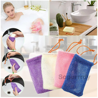 Sac à savon en filet de nylon africain avec logo personnalisé, pochette à savon, filet exfoliant pour la mousse, nettoyage puissant, séchage rapide, lavable