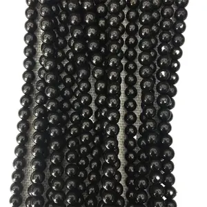 Natural Jet Coal 6mm 8mm 10mm 12mm Round Loose Stone Beads For Diy Jewelry Making Power Healing Energy Necklace