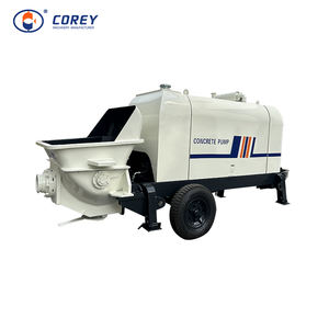 Pompe à béton portable à grande capacité à haute pression Corey électrique/diesel avec remorque et moteur - Product Image 1