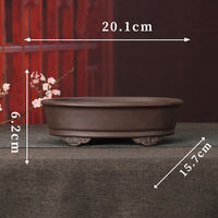 Pots à bonsaï en céramique émaillée modernes de 21 cm, design artisanal pour la décoration de la maison et du jardin, plantes grasses et succulentes