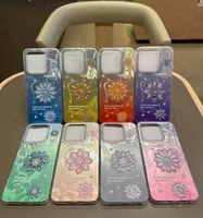Coque de Téléphone Antichoc et Résistante à la Saleté pour iPhone 17 16 15 Plus 14 Pro 13, Design Papillon Fleur Diamant Scintillant Découpé au Laser