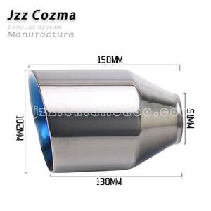 Embout d'échappement universel pour camion, modification, noir, diamètre de 2 à 4 pouces, découpe de 5,91 pouces, longueur totale, sortie simple - Product Image 2