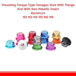 एम 2 एम 3 एम 4 एम 5 एम 6 एम 8 रंगीन फ्लैंज एल्यूमीनियम लॉक नट अंतःस्थापित 11 रंग स्व-लॉकिंग स्क्रू कैप - Product Image 2