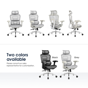 كرسي مكتب تنفيذي رمادي شبكي مريح، كرسي كمبيوتر عالي الظهر فاخر، كرسي مكتب شبكي للمدراء - Product Image 3