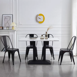 Mobilier de <span class=keywords><strong>restaurant</strong></span> Style industriel vintage <span class=keywords><strong>Paris</strong></span> Chaise de salle à manger en fer empilable en métal pour l'extérieur - Product Image 2