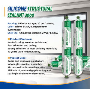 Sellador de Silicona <span class=keywords><strong>Impermeable</strong></span> para Construcción, Adhesivo Resistente a la Intemperie, Gris/Blanco/Transparente/Negro, para Vidrio y <span class=keywords><strong>Cemento</strong></span> - Product Image 4