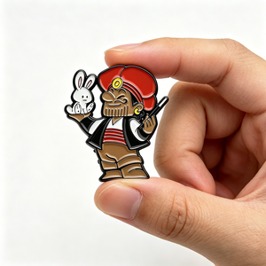 Pin de Solapa Esmaltado Personalizado de Pirata <span class=keywords><strong>Mago</strong></span> con Conejo Blanco, Insignia con Doble Cierre de Goma para Accesorio de Ropa - Product Image 3
