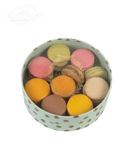 食品グレード段ボールゴールドスタンプフラットパックラウンドサークルケーキチョコレートマカロン透明紙チューブ包装箱 - Product Image 6