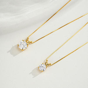 Collar con Colgante de Moissanita de Alta Calidad, Color D, 1ct 2CT, VVS, Moderno, para Fiesta/Regalo, para Mujer, Chapado en Rodio, Plata de Ley 925 - Product Image 4