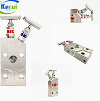 100% Original Rosen-mounts 2-Valve Manifold 316 Stainless Steel 413Bar High Pressure 1/2-NPT T-Handle Instrument Manifold Valve