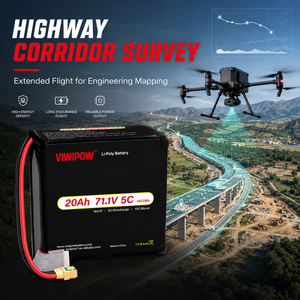 Batterie de drone VIWIPOW Lithium-ion semi-solide 20Ah, 500 cycles, débit de décharge 5/10C, 18S 71.1V – Meilleure vente - Product Image 3