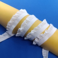 Bande élastique en nylon ajouré, tissage simple, pour vêtements, coiffure, DIY, fait main, teignable, toutes les couleurs macaron, 3707/1.5