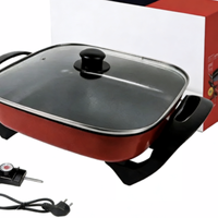 Casserole électrique multifonctionnelle avec revêtement en alliage d'aluminium, pour grillades et fritures