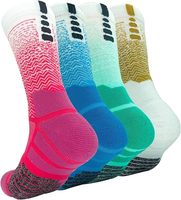 Chaussettes de compression de sport pour hommes en plein air Chaussettes de basket-ball à coussin ras du cou