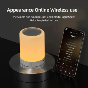 Wholesale <b>Smart</b> LED Music Speaker Night <b>Light</b> with RGBW <b>Light</b> ABS Material Modern Design Rechargeable for Bedroom - Product Image 5
