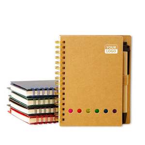 High Quality A6 Spiral Bound Notebooks with Pen and <b>Sticky</b> <b>Note</b> Customized Hard Paper Cover Comfortable Notebooks for Office - Product Image 1