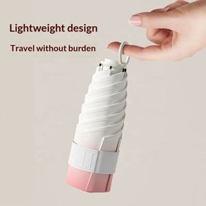 Paraguas Manual con Anillo de Tracción Degradado, Mango de Aleación y Goma, Diseño Plegable de Cinco Secciones, 6 Varillas, Estilo Minimalista, Regalo Empresarial - Product Image 2