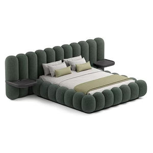 Lit double de luxe pour chambre à coucher, lit rembourré en tissu minimaliste, lit <span class=keywords><strong>king</strong></span>-<span class=keywords><strong>size</strong></span>, cadre de lit queen-<span class=keywords><strong>size</strong></span> pour villa - Product Image 6