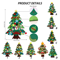 Décorations de Noël en feutre écologiques en gros pour enfants, arbre de Noël à faire soi-même pour la maison, l'école et le bureau