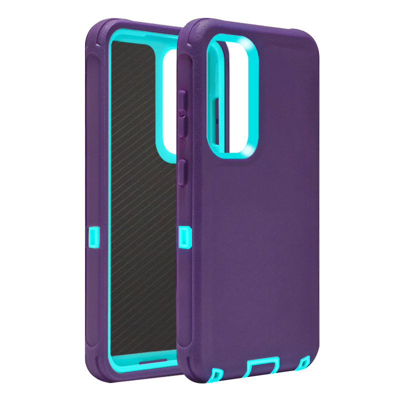 púrpura + verde azulado