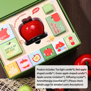 LANJO Apple Aromatherapy Gift Box Cute Fruit Shape Scented <b>Candle</b> <b>Set</b> For Valentine's Day - Product Image 3