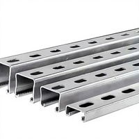 Supports de montage photovoltaïque en acier en forme de C, poutres en U résistantes aux tremblements de terre, supports de tuyaux perforés galvanisés à chaud